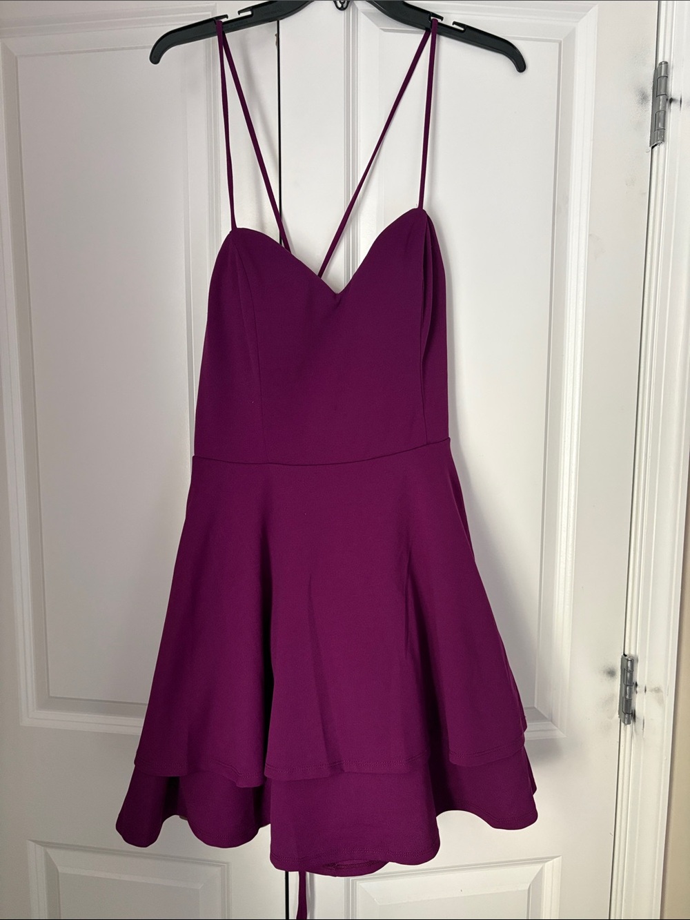 Macy's Plum Mini Dress with Double Spaghetti Straps